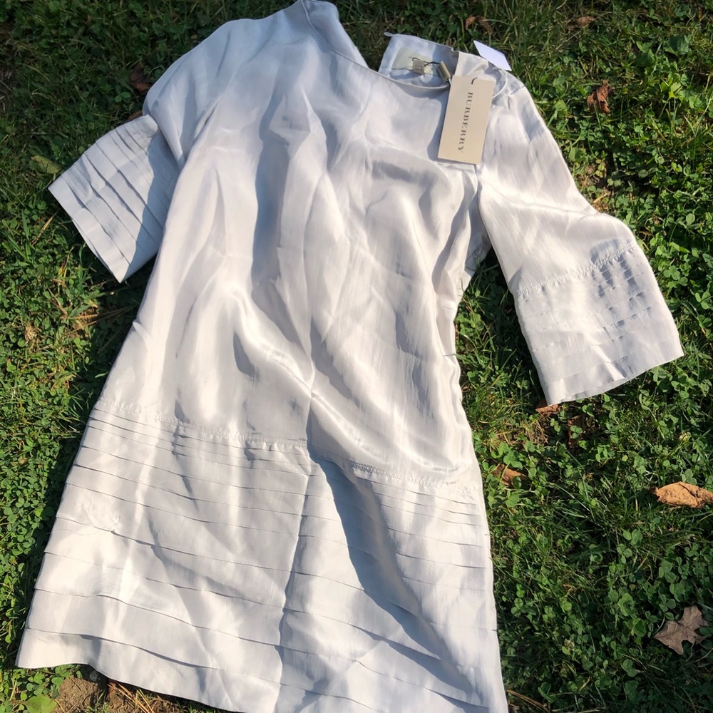 Burberry Silver Silk Dress